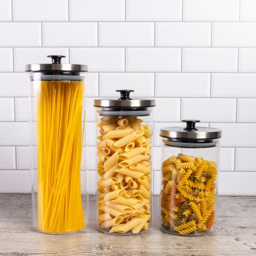 Round Canister & Black Lid 1700ml (1.7L) The Consol Shop Woodmead