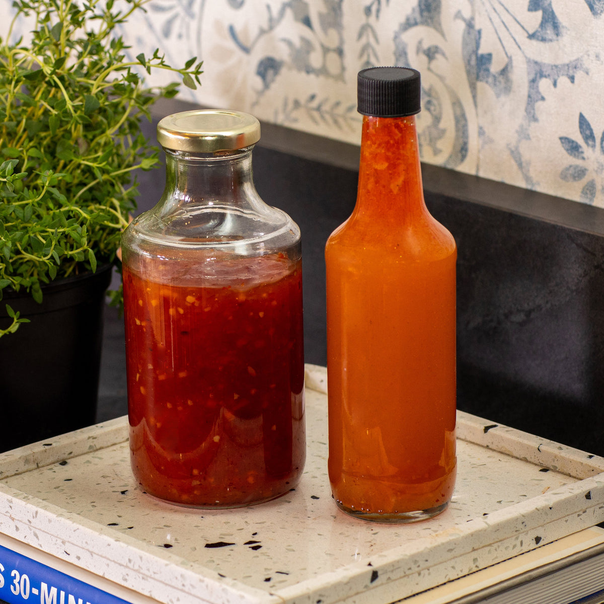 Blanca Sauce Glass Bottle 500ml with Gold lid The Consol Shop Woodmead