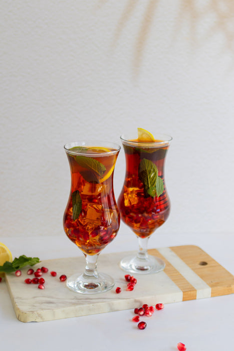 CRANBERRY AND CHERRY ICED TEA MOCKTAIL