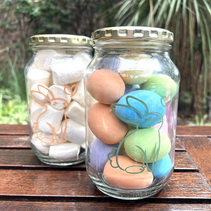 Consol Glass Bunny Catering Jar Sage with Gold lid 1000ml(1L)