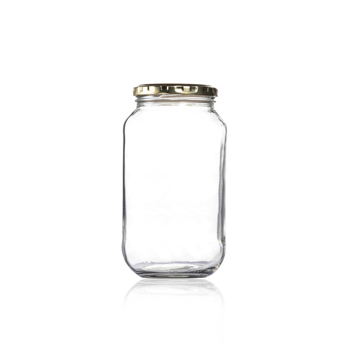 Consol Glass Round jar 750ml with Gold lid