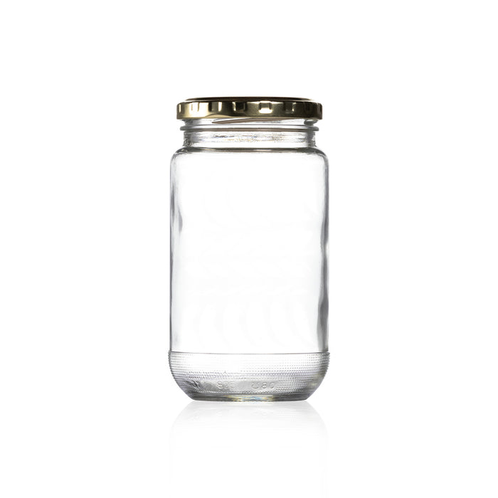 Consol Glass Sheer Jar 375ml with Gold Lid