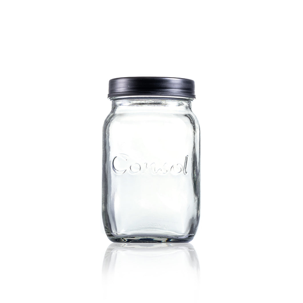 Consol Glass Preserve Jar 1000ml (1L) with Black Lid – The Consol Shop ...