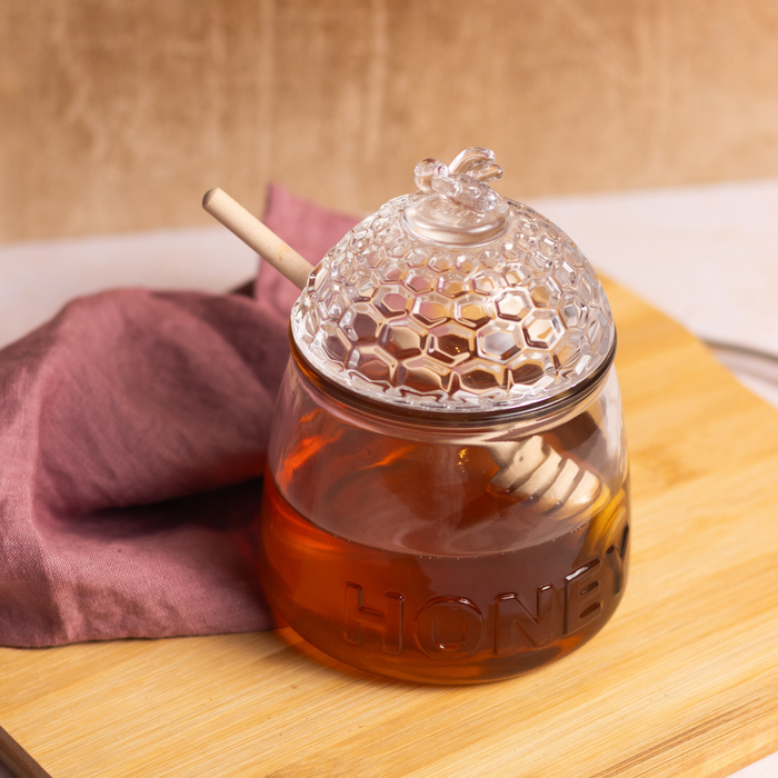 Honey Dispenser 590ml with Lid 3 Piece