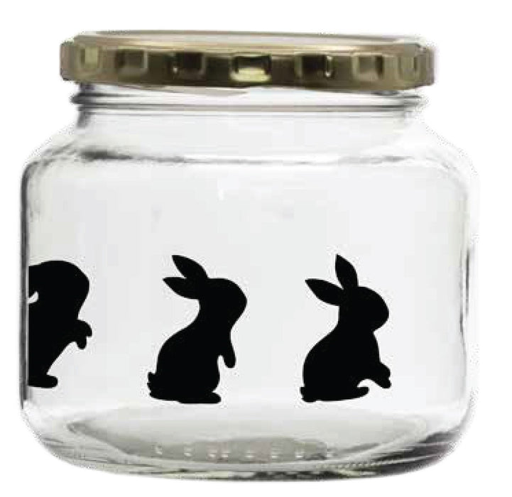 Consol Glass Bunny Catering Jar Black 500ml