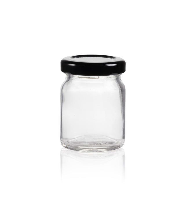 Cilindrico Jar 60ml With Black Lid