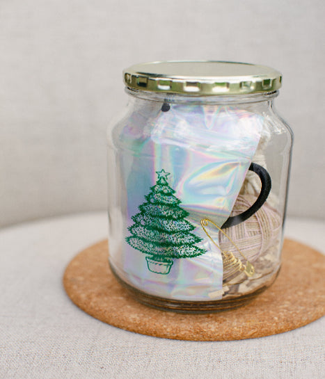 Consol Glass Festive xmastree Jar 1000ml (1L) with lid