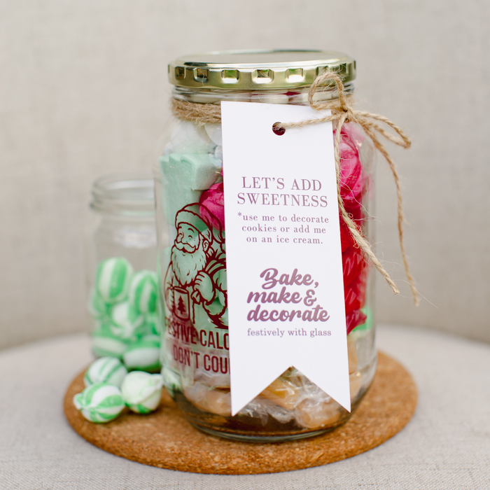 Consol Glass Festive Santa Jar 1000ml (1L) with lid