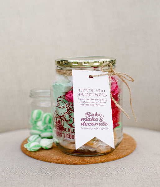 Consol Glass Festive Santa Jar 1000ml (1L) with lid