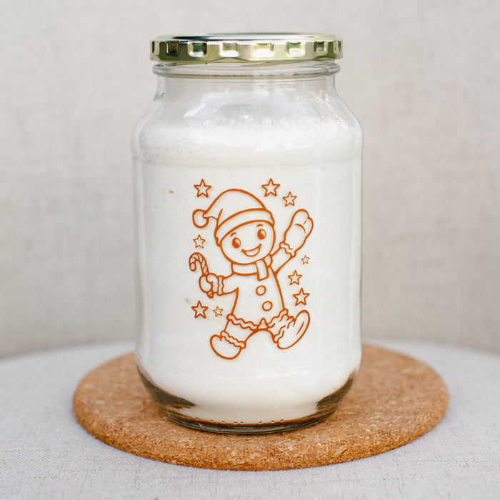 Consol Glass Festive Gingerbread Jar 1000ml (1L) with lid