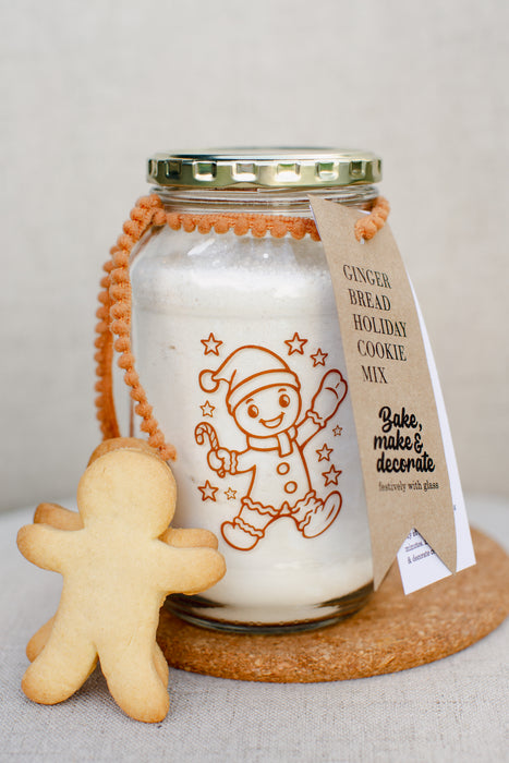 Consol Glass Festive Gingerbread Jar 1000ml (1L) with lid