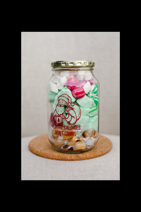 Consol Glass Festive Santa Jar 1000ml (1L) with lid