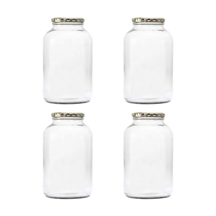 Consol Glass Catering Jar 2000ml (2L) with Gold lid (4 Carton Pack)