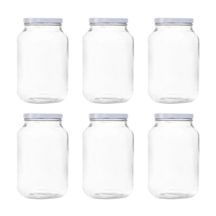 Consol Glass Catering Jar 3000ml (3L) with White lid (6 Carton Pack)