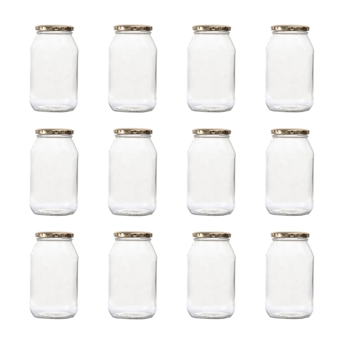 Consol Glass Farrago Jar 750ml with Gold lid (12 Carton Pack)