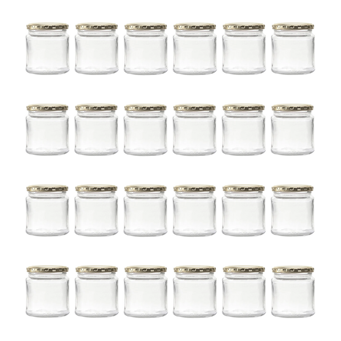 Consol Glass Jam Jar 291ml with Gold lid (24 Carton Pack)