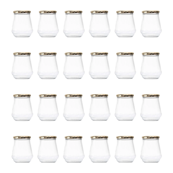 Consol Glass Jam Jar 375ml with Gold lid (24 Carton Pack)