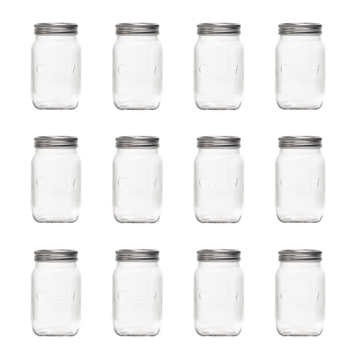 Consol Glass Preserve Jar 1000ml (1L) with Ring & Dome (12 Carton Pack)