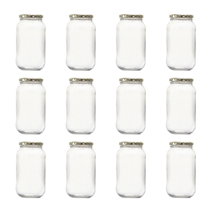 Consol Glass Round Jar 750ml with Gold lid (12 Carton Pack)