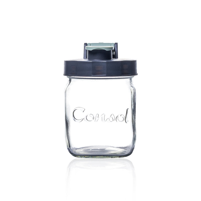 Consol Glass Preserve Jar with Sage Flip Top Lid 500ml
