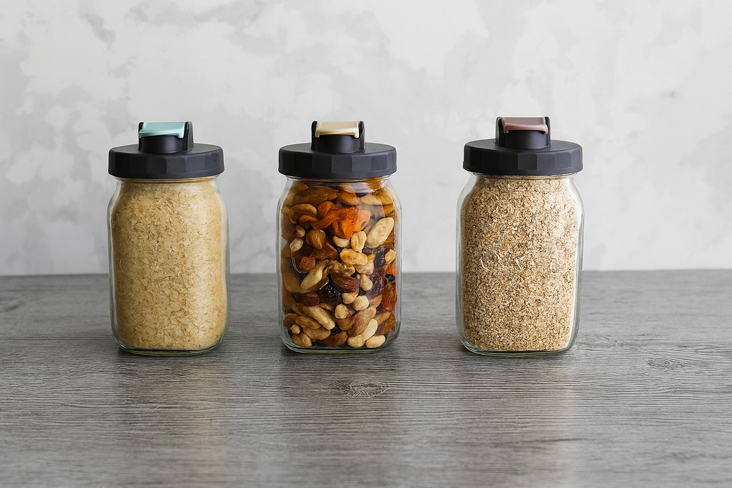 Consol Glass preserve Jar with Sand Flip Top Lid 1L