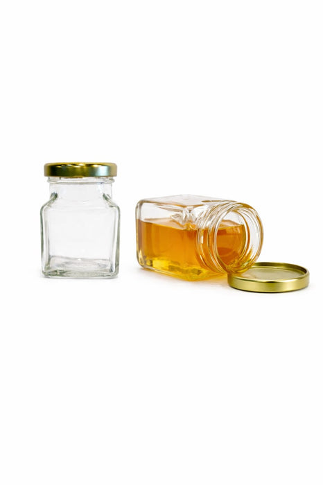 Consol Glass Vaso Quadro 106ml with Gold Lid