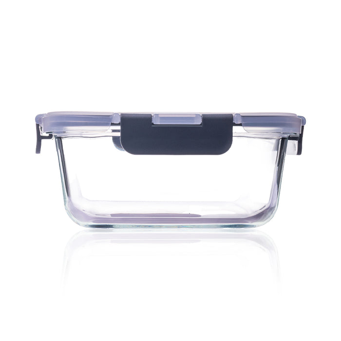 Consol Glass Madrid Rectangular Storage Container 1500ml (1,5L) with Clip On Vent Lid
