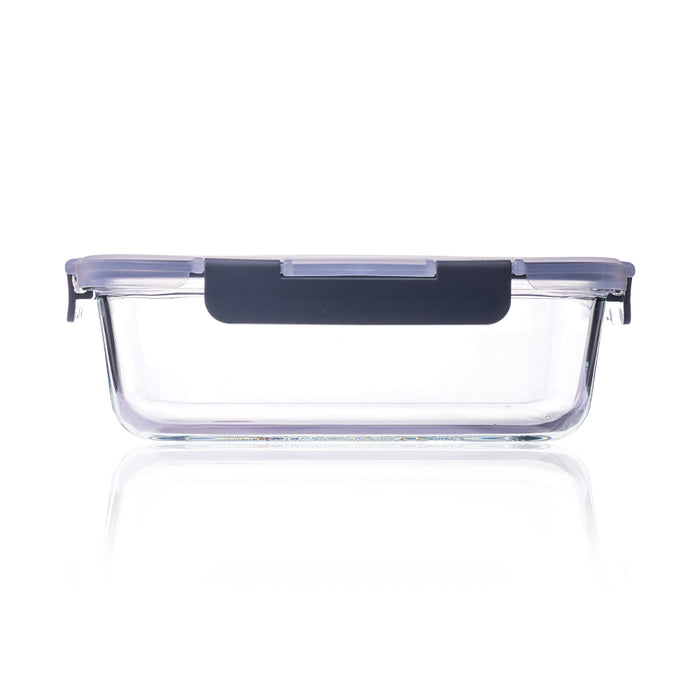 Consol Glass Madrid Rectangular Storage Container 1500ml (1,5L) with Clip On Vent Lid