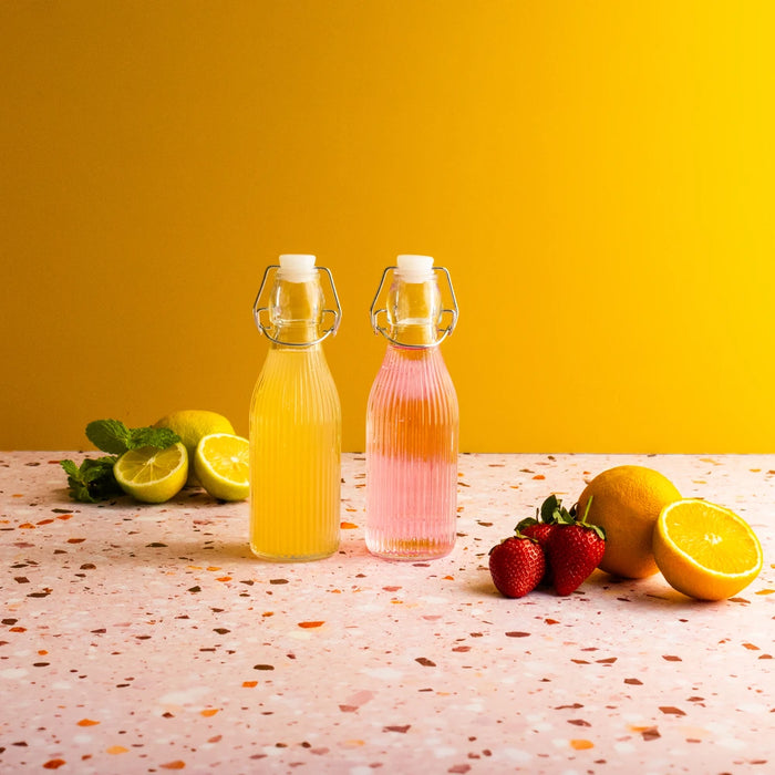 Stripe Bottle 250ml with Clip Top