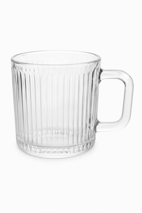 Consol Glass Ribbed Mug 340ml