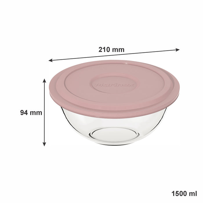 Marinex Mix Bowl 1.5l with Pink Lid