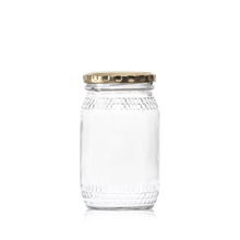 Load image into Gallery viewer, Consol Glass Honey Jar 352ml with Gold lid
