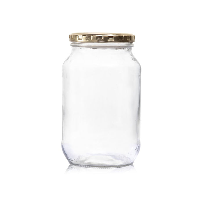 Consol Glass Catering Jar 1000ml (1L) with Gold lid (12 Carton Pack)