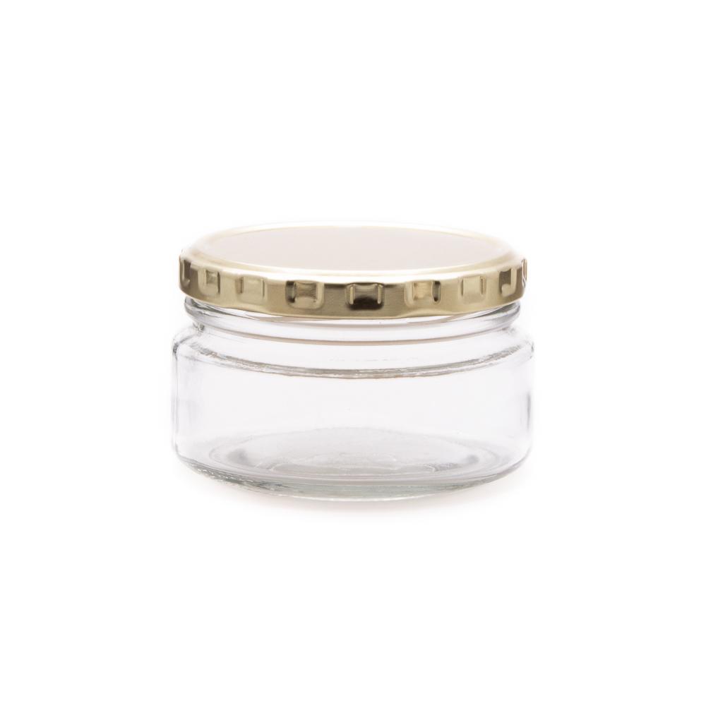 Consol Glass Dip Jar 200ml with Gold lid (24 Carton Pack)