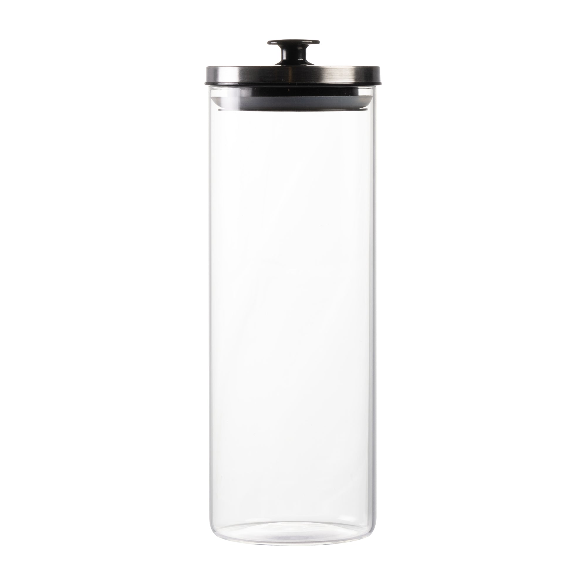 Round Canister & Black Lid 1700ml (1.7L) The Consol Shop Woodmead
