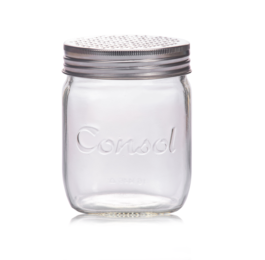 Consol Glass Jar 500ml Large Stainless Steel Grater The Consol Shop