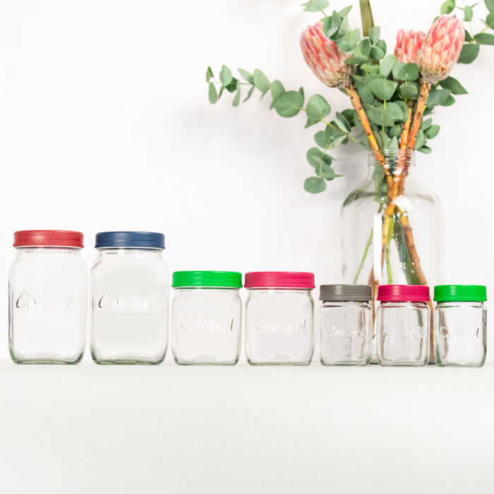 Consol Glass Preserve Jar 500ml with Coloured Lid