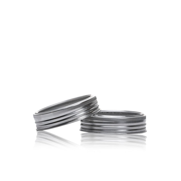 86mm 2 Pack Screw Ring Metal Lid Silver