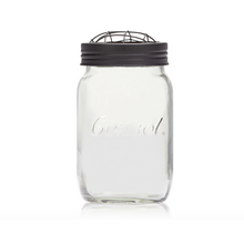 Load image into Gallery viewer, Consol Glass Preserve Jar 1000ml (1L) with Charcoal Mesh Lid
