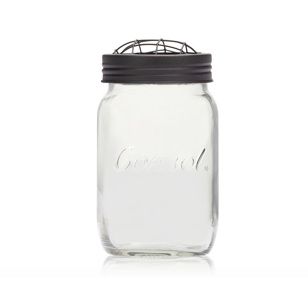 Consol Glass Preserve Jar 1000ml (1L) with Charcoal Mesh Lid