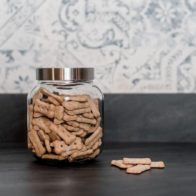 Consol Glass Cookie Jar 2000ml (2L) with Stainless Steel lid