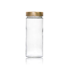 Load image into Gallery viewer, Vaso Ergo Glass Jar 580ml with Gold lid
