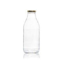 Load image into Gallery viewer, Latte Glass Bottle 750ml with Gold lid
