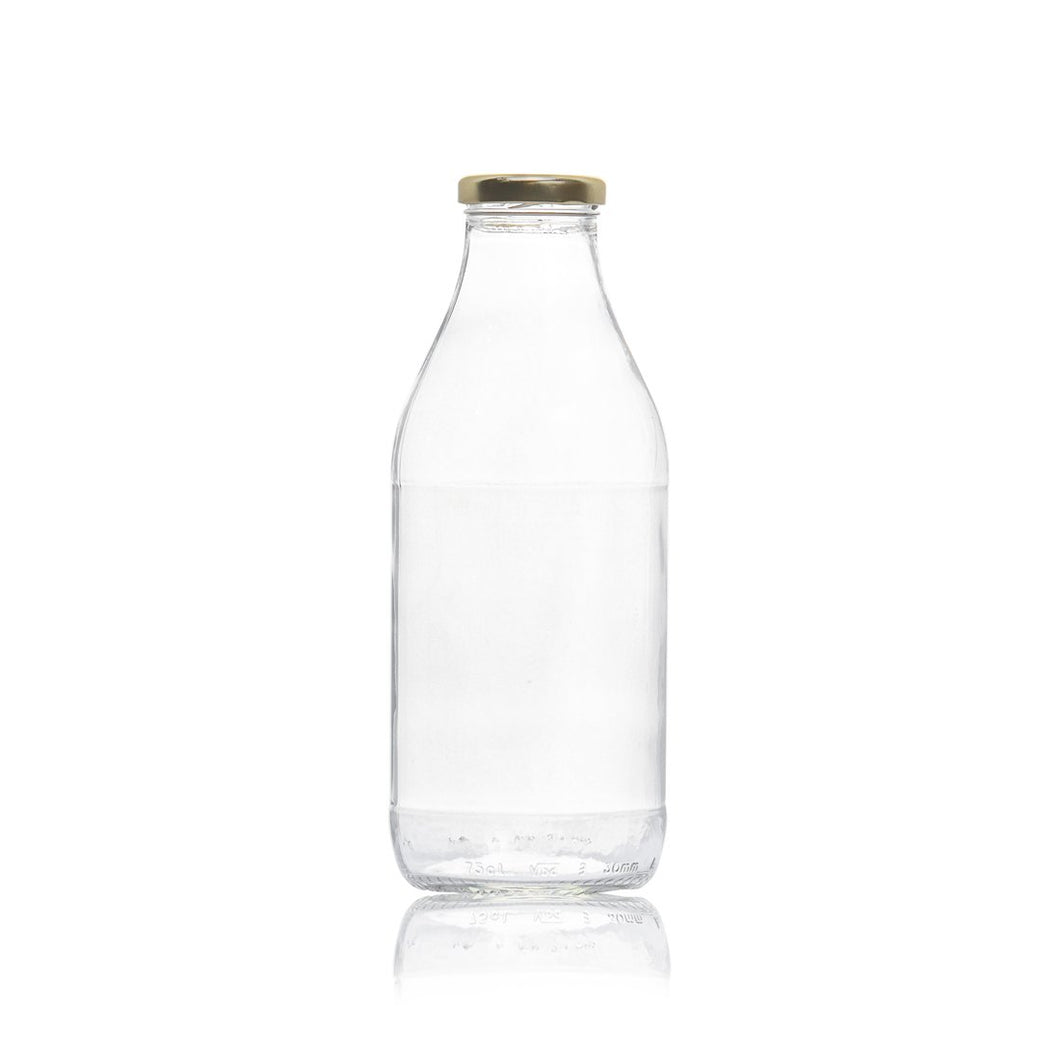 Latte Glass Bottle 750ml with Gold lid