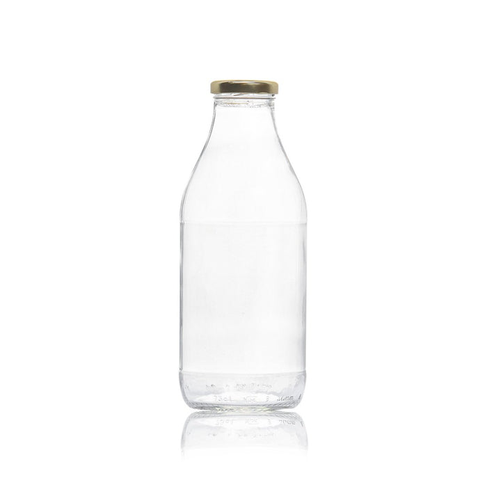 Latte Glass Bottle 750ml with Gold lid