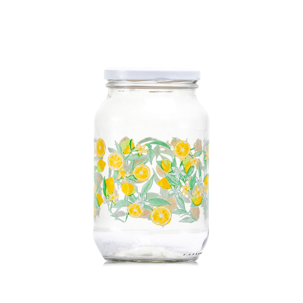 Consol Glass Decorated Jar 1000ml (1L)