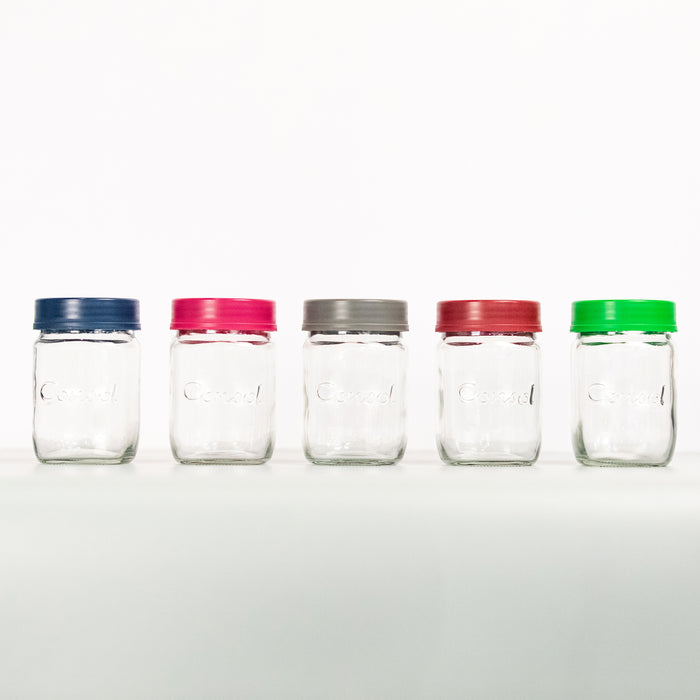 Consol Glass Preserve Jar 250ml with Coloured Lid
