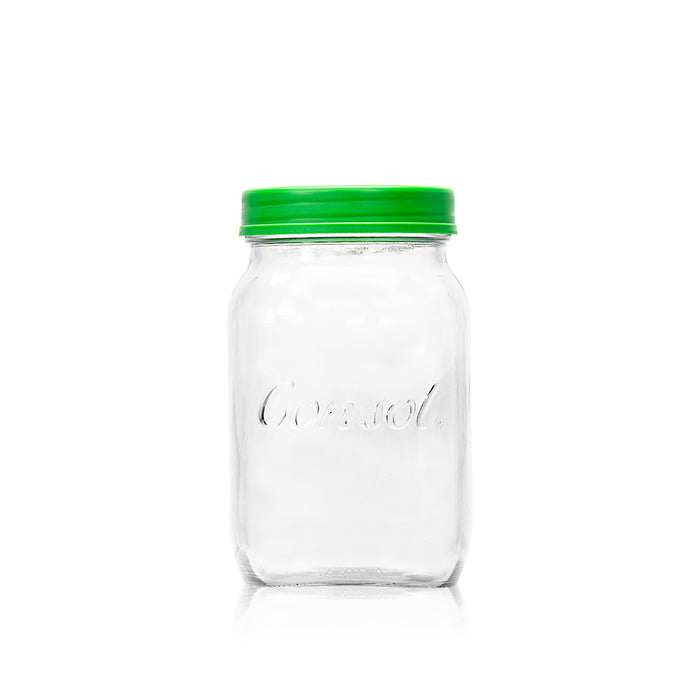 Consol Glass Preserve Jar 1000ml (1L) with Coloured Lid