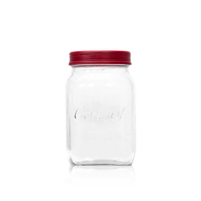 Consol Glass Preserve Jar 1000ml (1L) with Coloured Lid
